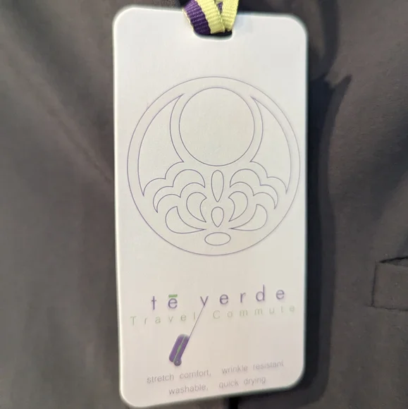 Te Verde Travel Commute Button Down Shirt Blouse Small Gray - Picture 4 of 10